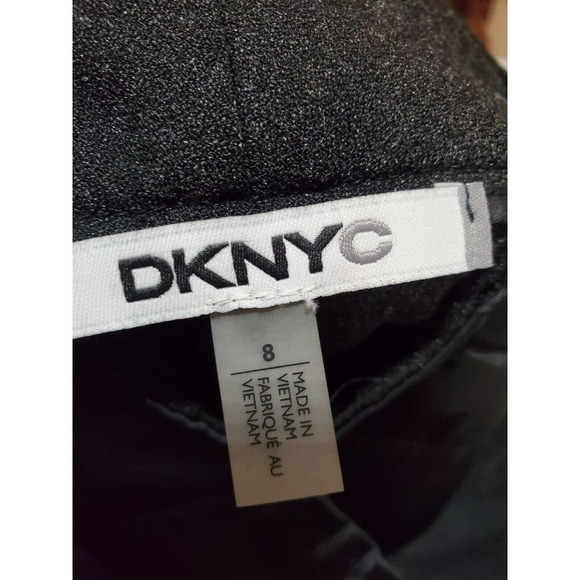 DKNY Women's Gray Wide Leg Zipper Front Slash Pockets Casual Pants Size 8 - Picture 11 of 13